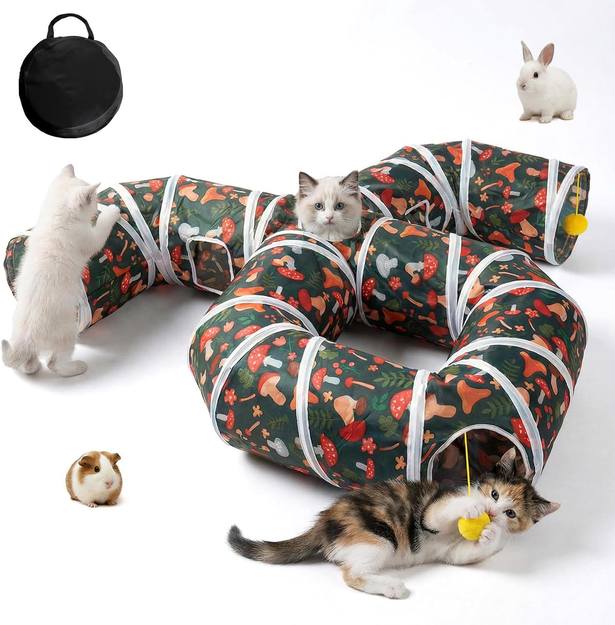 Cat Tunnel for Indoor Entertainment, Tear-Resistant Cat Play Tube with Play Ball, Collapsible Pet Tube with Interactive 