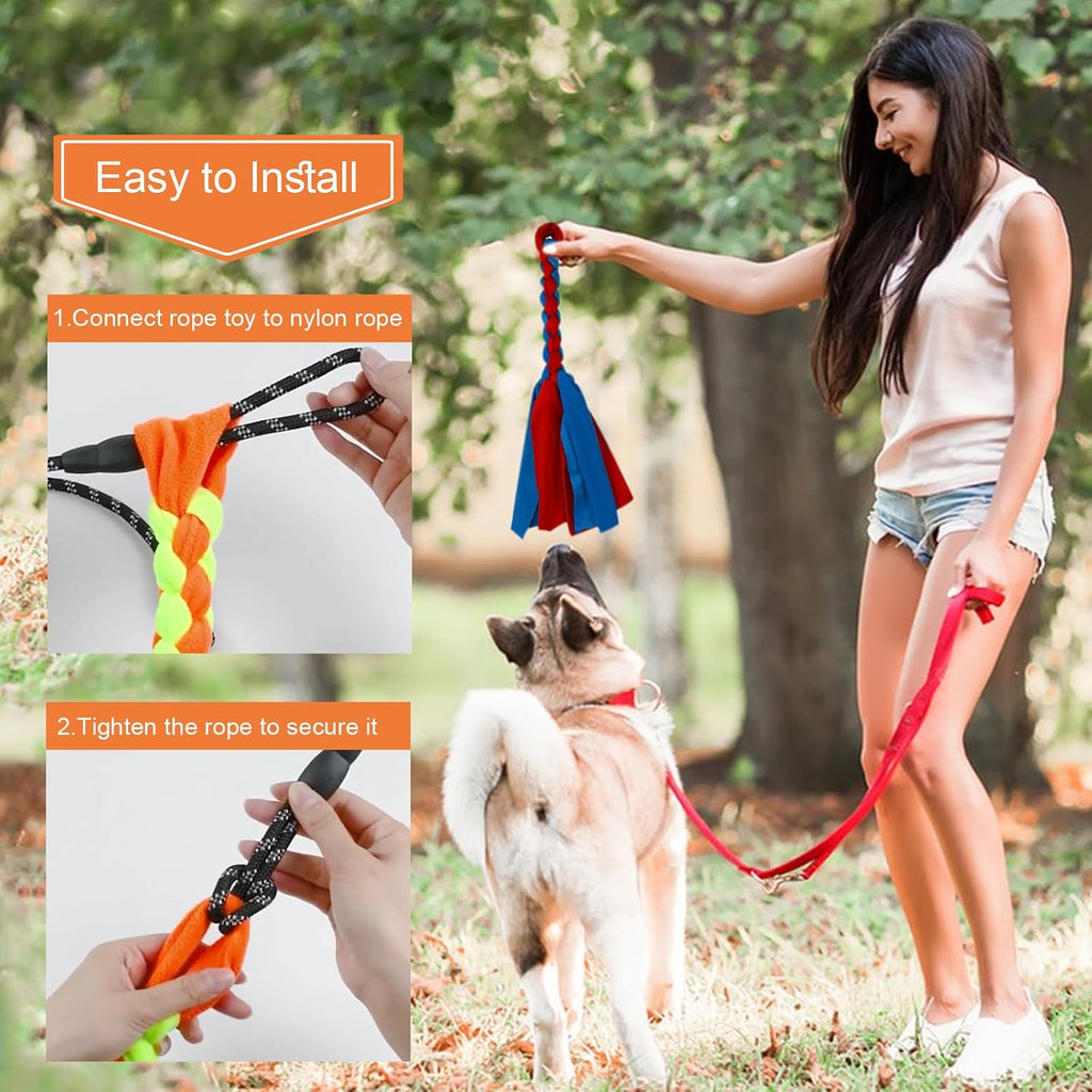 Flirt Pole for Dogs, Interactive Dog Toys Teaser Wand Play Pole with Fleece Rope Lure Chewing Toy for Small Medium Large