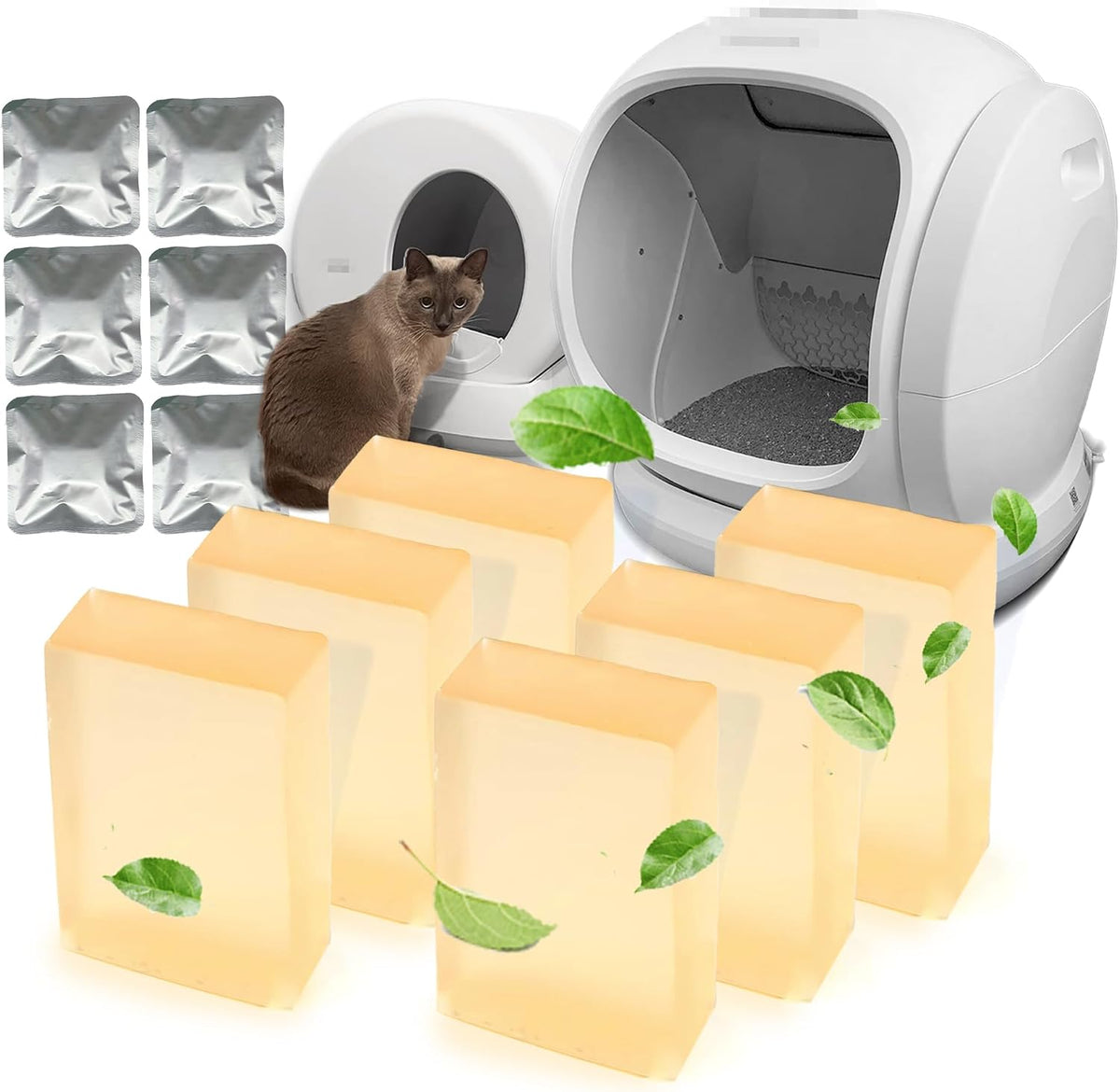6PCS Odor Remover for MeoWant Self-Cleaning Cat Litter Box