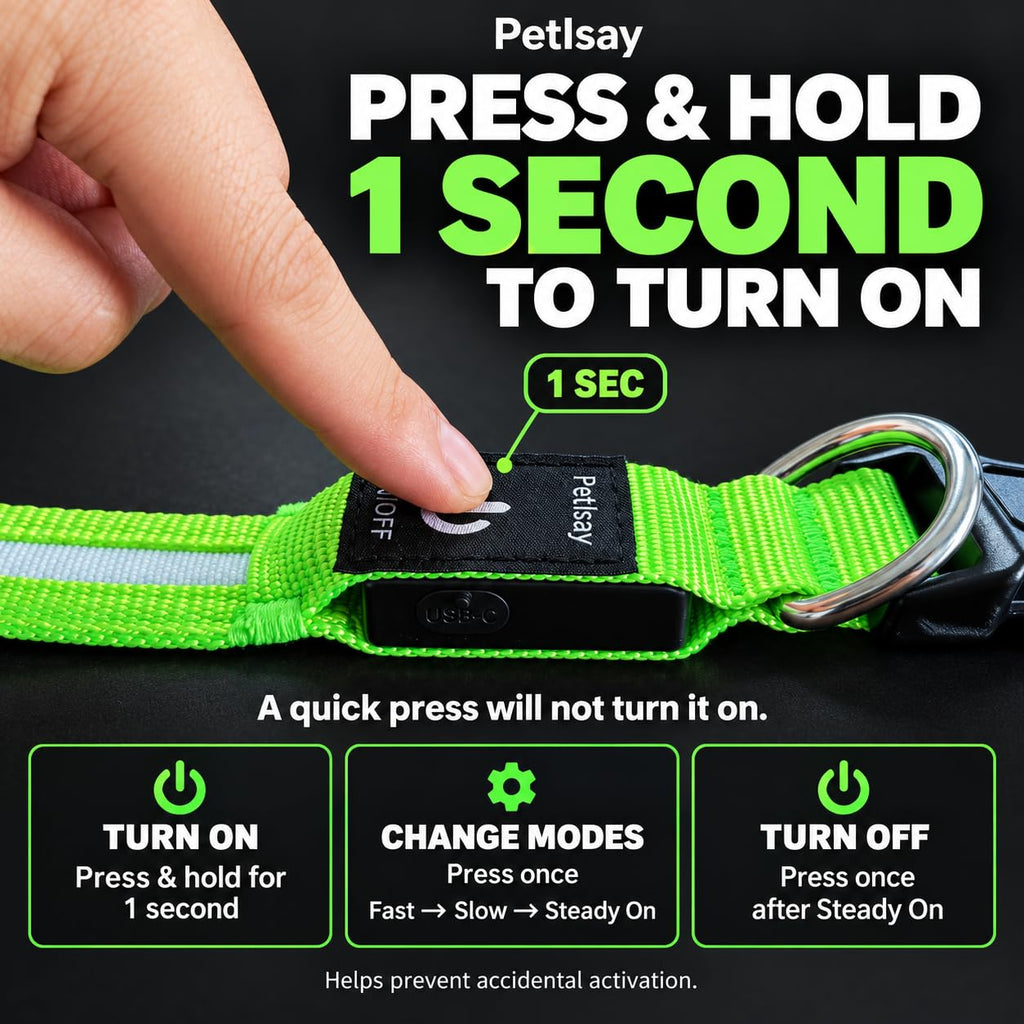 Super Bright LED Dog Collar, Waterproof Light up Collars(Green, Medium)