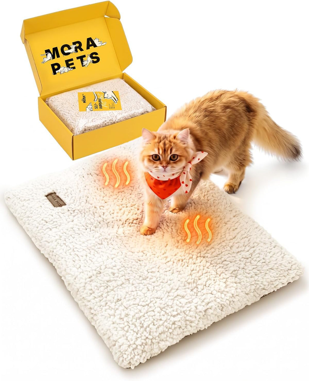 Mora Pets Self Warming Cat Beds for Large Cats Self Heating Dog Mat Pet Pad