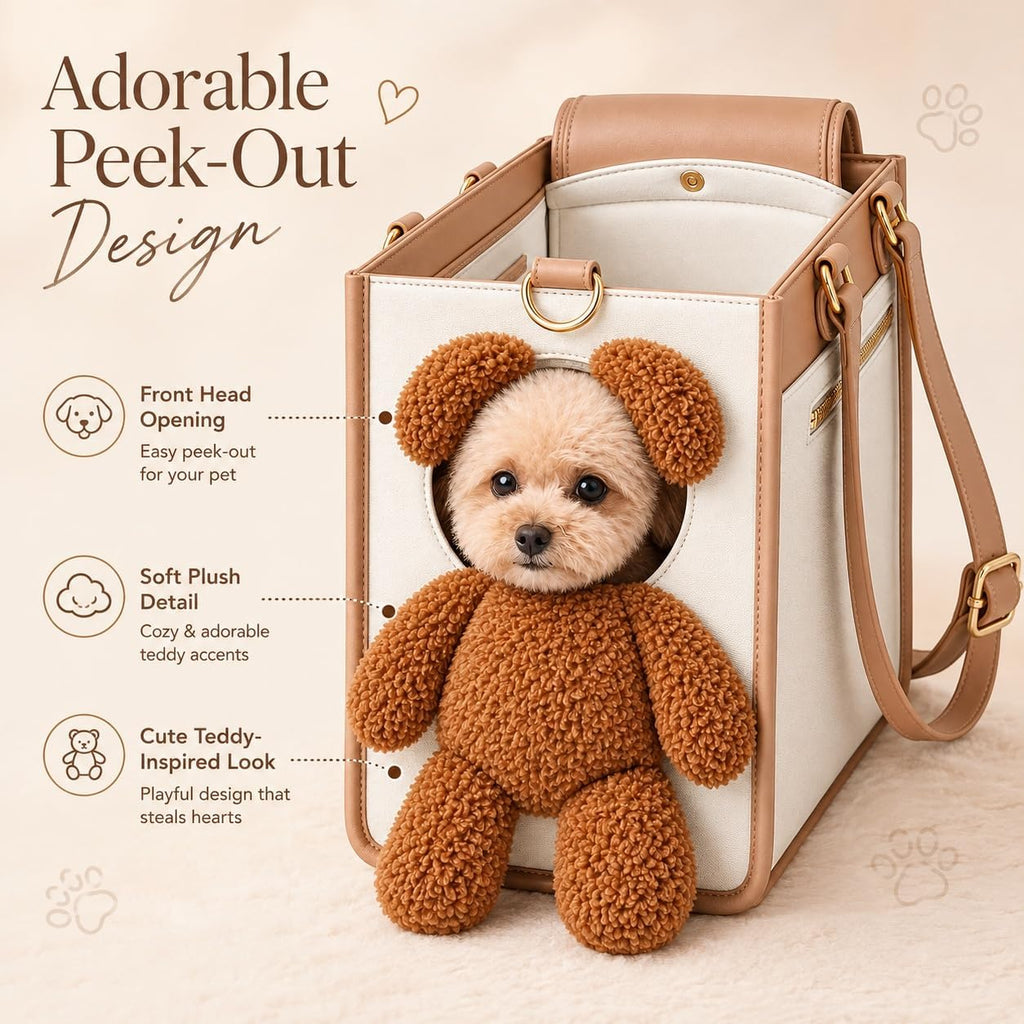 Teddy Bear Dog Carrier Bag，M