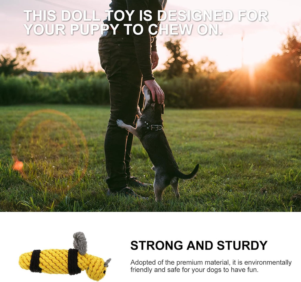 Bee Cotton Rope Dog Chew for Indoor Play and Training at Home
