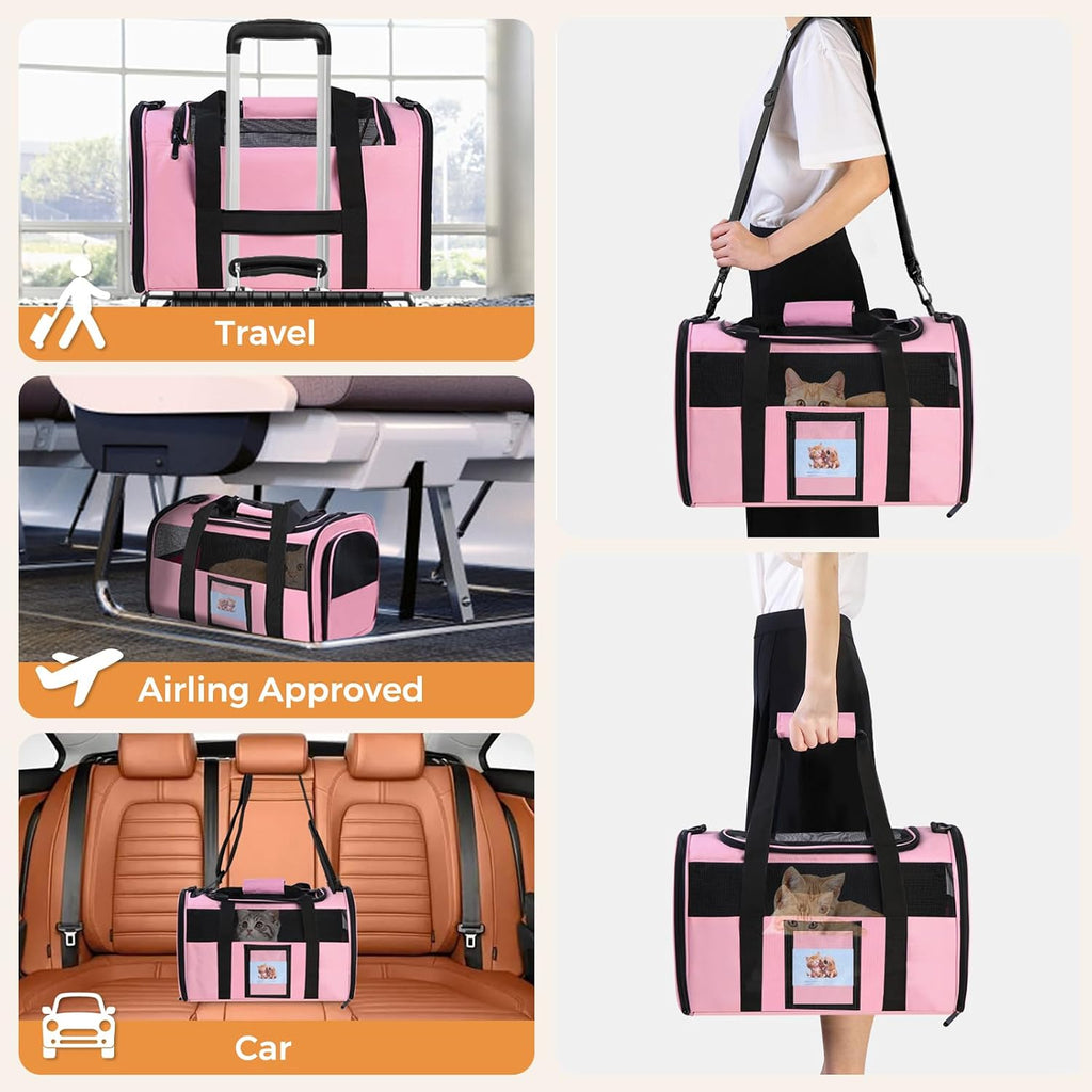 Soft Cat Carrier (Up to 16 Lbs),Small Dog Bag Soft-Sided Cat Carriers