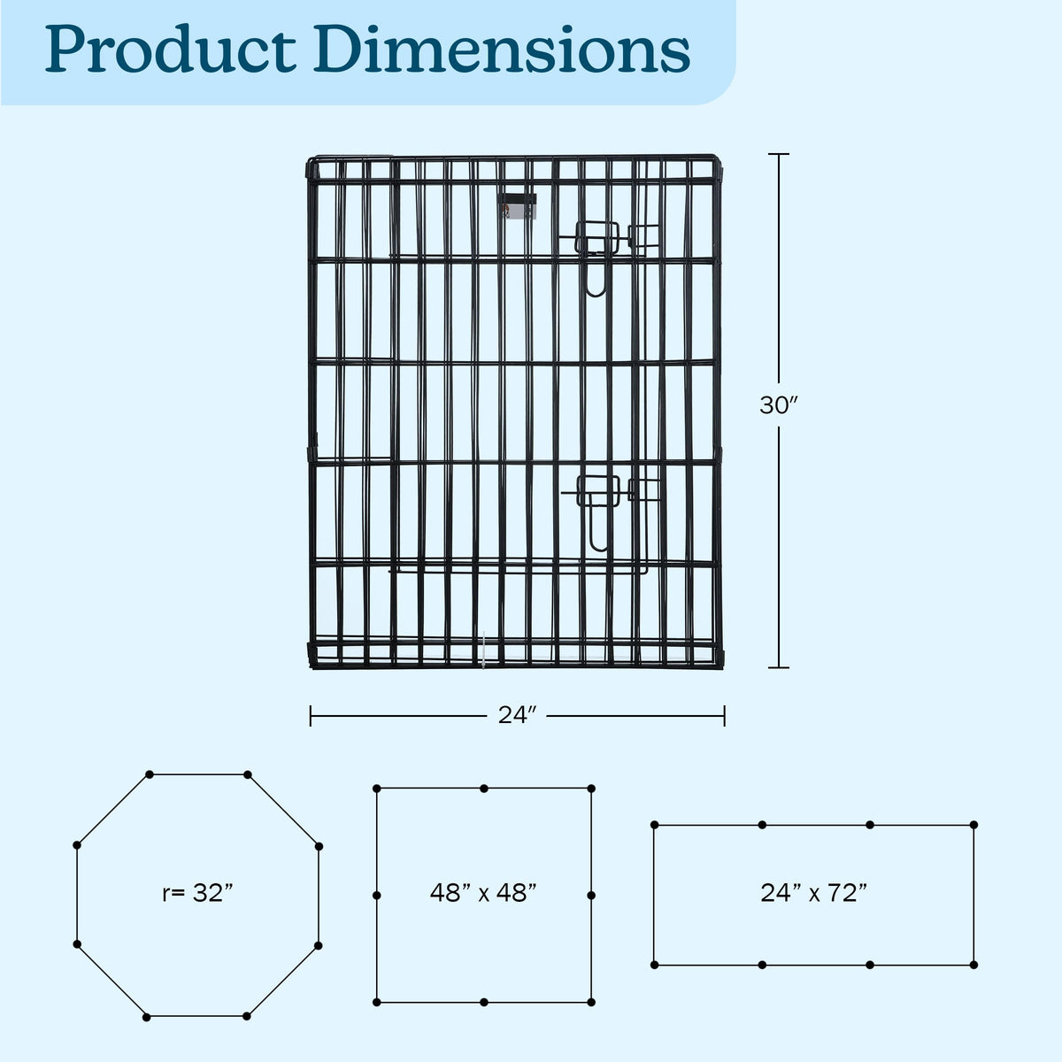 Dog Playpen - Foldable Metal Exercise Puppy Play Pen with 8 24x30in Panels - Indoor/Outdoor Pen with Door for Dogs, Cats or Small Animals by PETMAKER