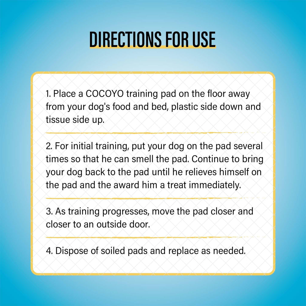 COCOYO Best Value Training Pads, 22" x 22", 100 Count, White & Blue Puppy Pads