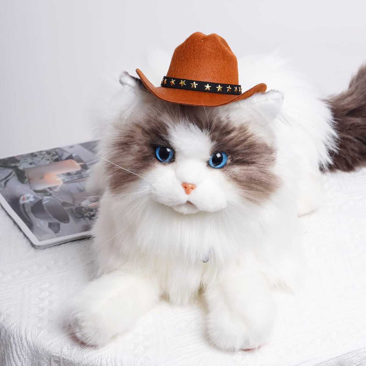 choyaxo Pet Cowboy Costume Cosplay Cap Halloween Costumes for Dogs Cat Pet Party Decoration Mini Cowboy Hat (Brown, Smal