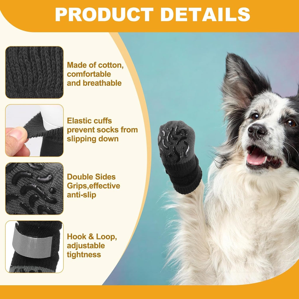 Non-Slip Dog Socks, Prevents Lick Paws with Double Sides Grips
