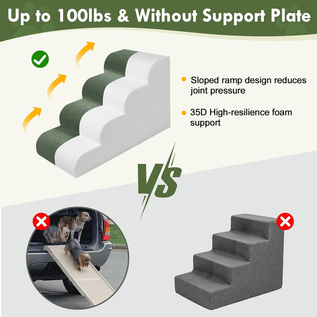 Extra Wide Dog Stairs for Large Dogs, 24" H Pet Steps for High Beds