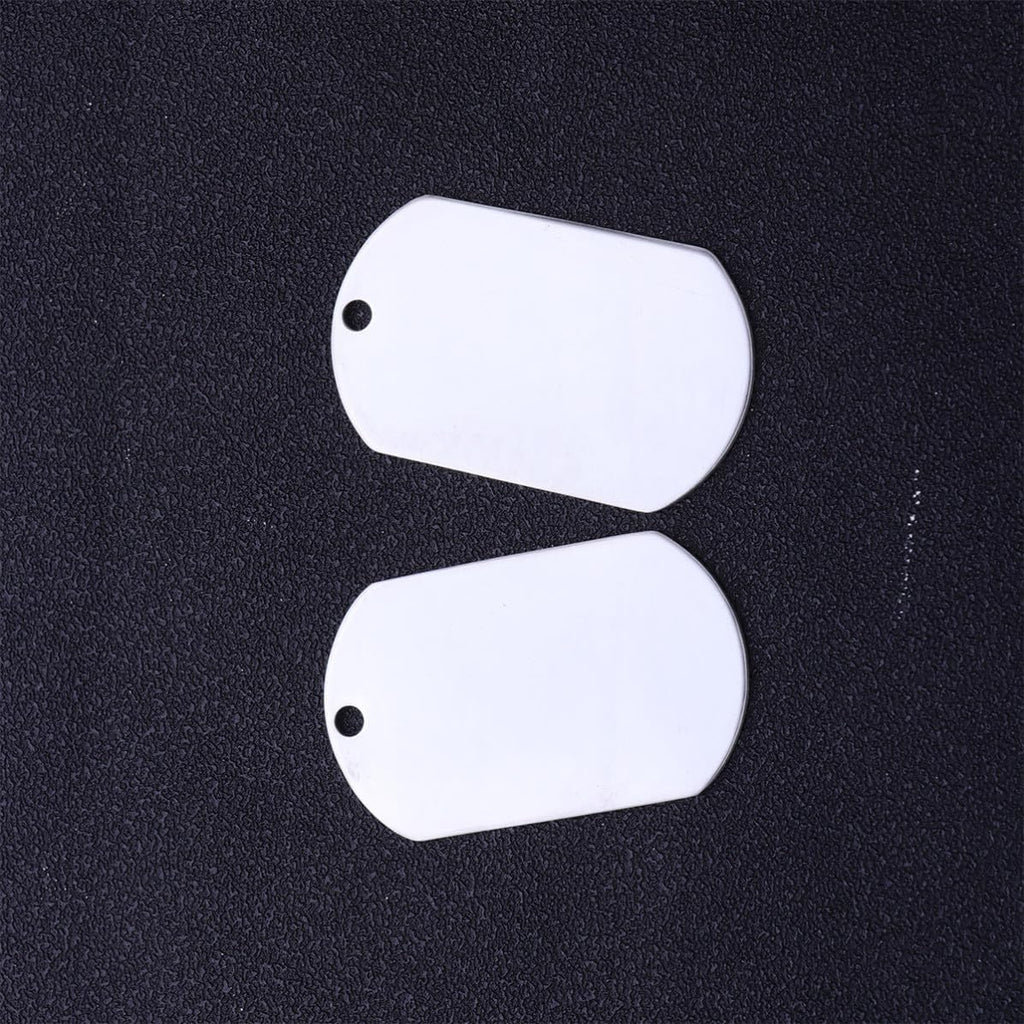 10pcs Dog Id Tags Aluminum Pendant Necklaces Keychains Silver