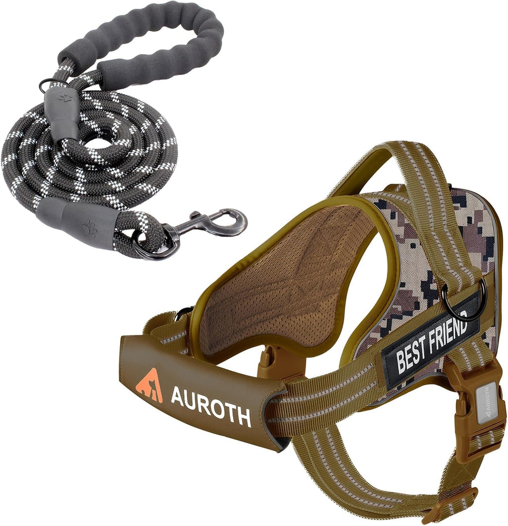 AUROTH Dog Harness for Large Dogs No Pull Tactical Harness and Leash Set