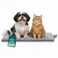 FurHaven ThermaNAP Self Warming Cat Mat, Dog Bed for Crates with Self-Warming Technology for Cozy Rest, Fully Machine Washable, Small, Plush Faux Fur, Gray