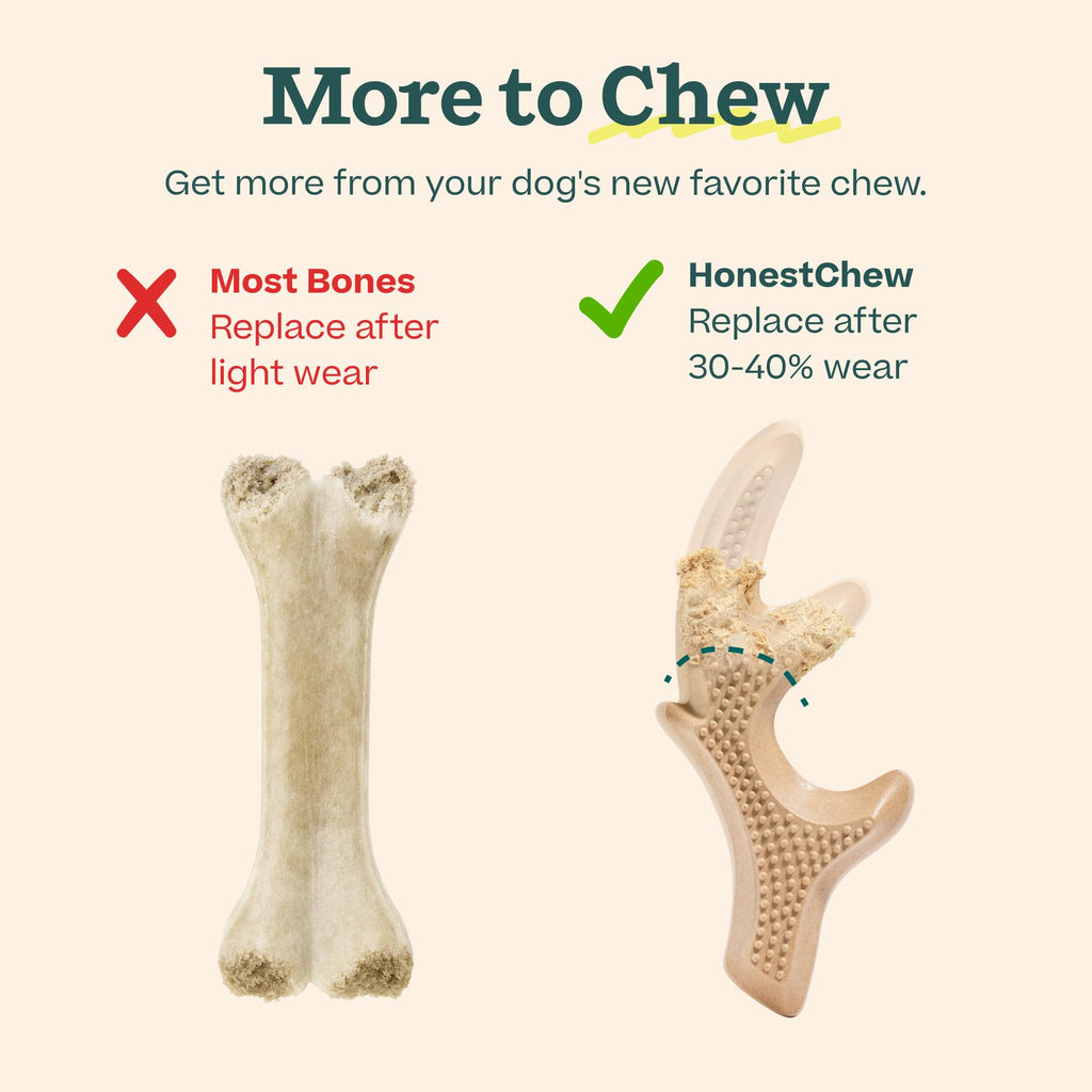 WOOF HonestChew Antler Dog Chew Toy for Dogs 25-60 lbs