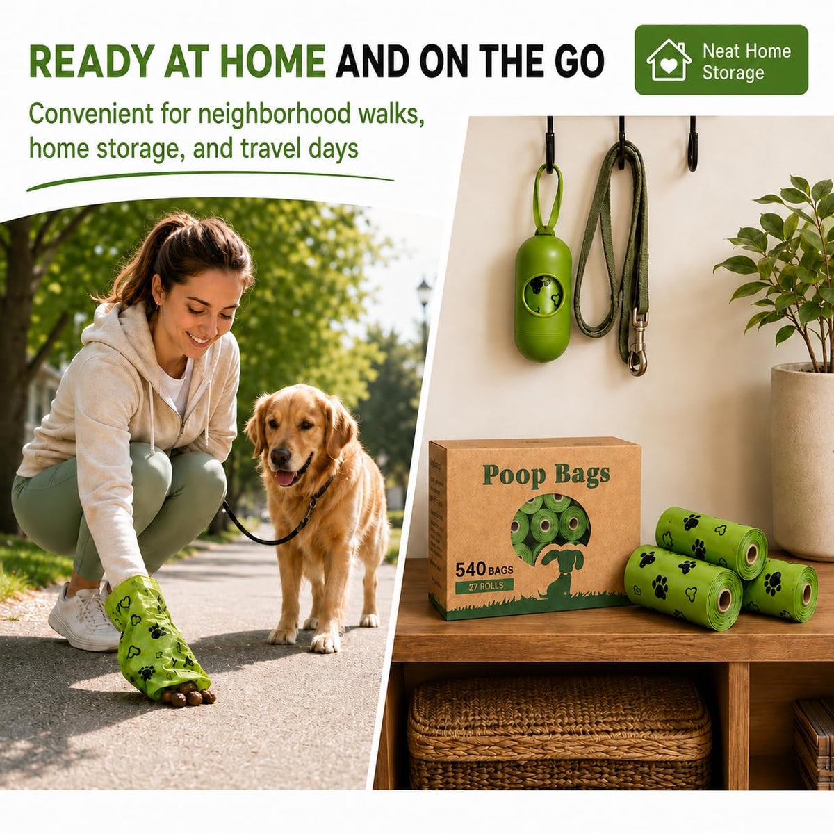 Dog Poop Bag Biodegradable 540 Count Dog Waste Bags with Dispenser Scented