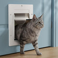 PETCOMING Cat Door with Soft Magnetic Flap, Pets Up to 20 lb, White
