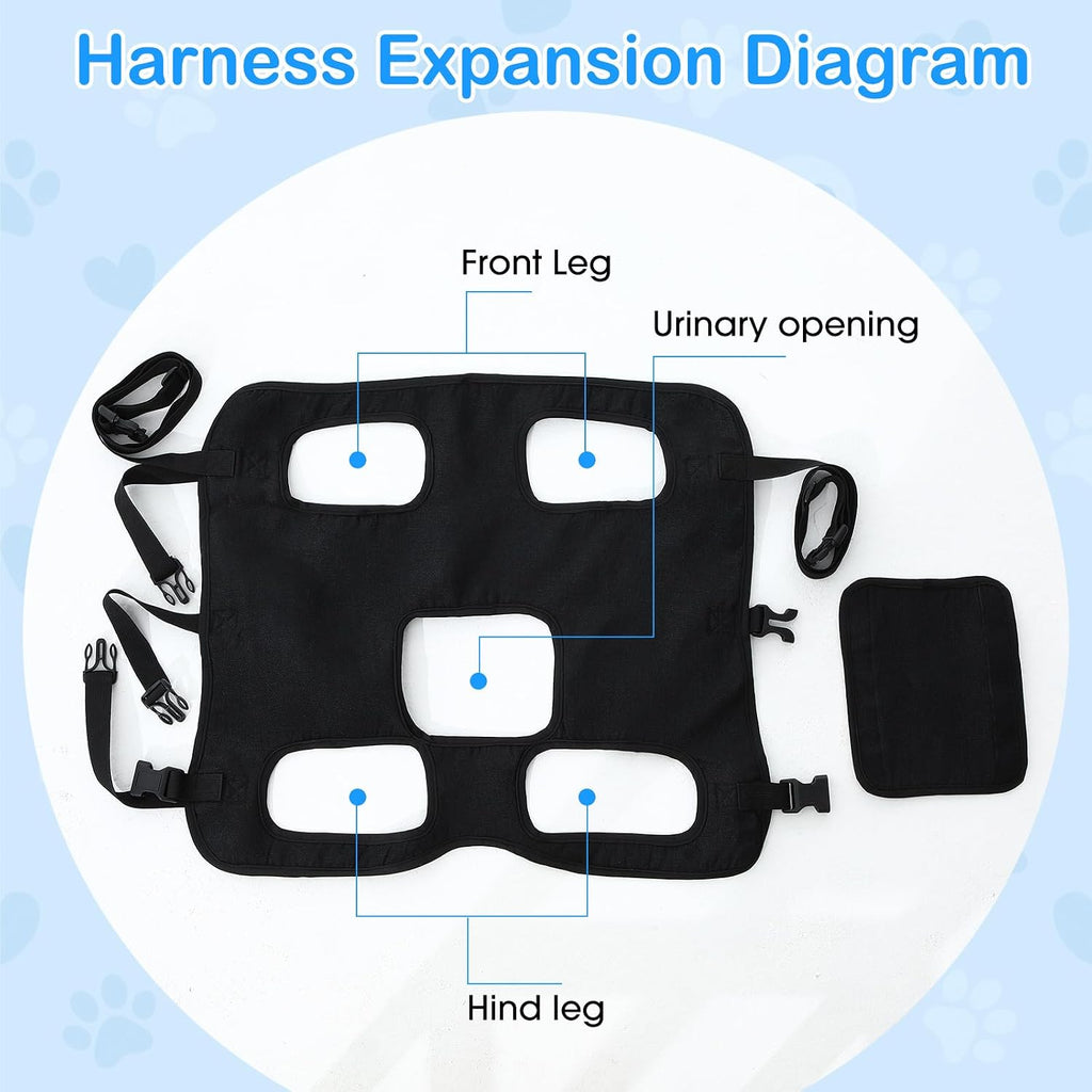 Shinylin Dog Carry Sling Emergency Backpack Dog Lift Harness, L