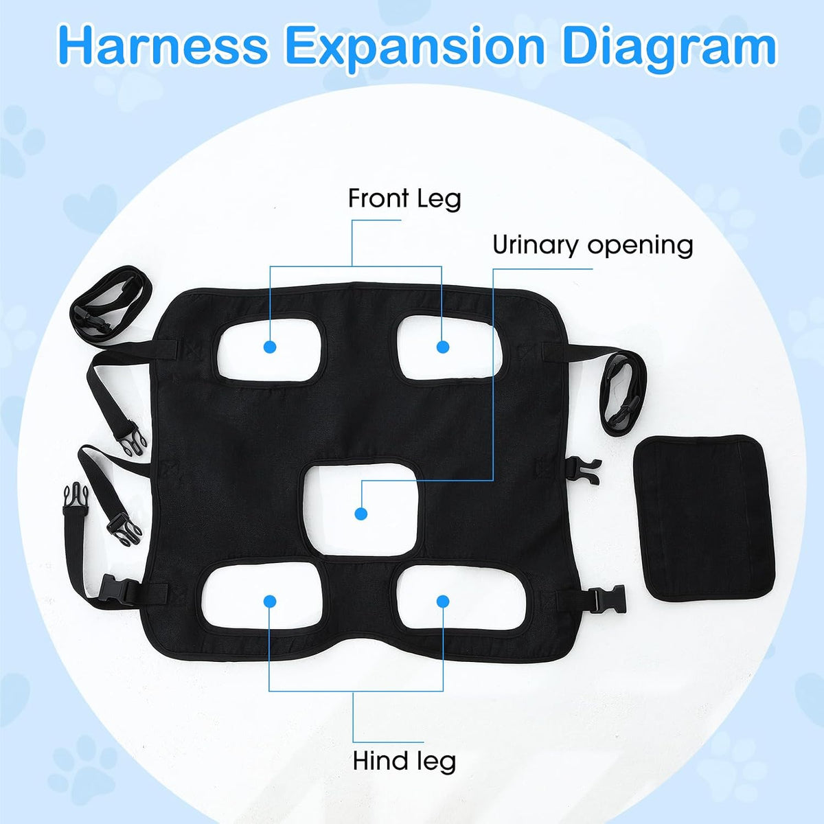 Shinylin Dog Carry Sling Emergency Backpack Dog Lift Harness, L