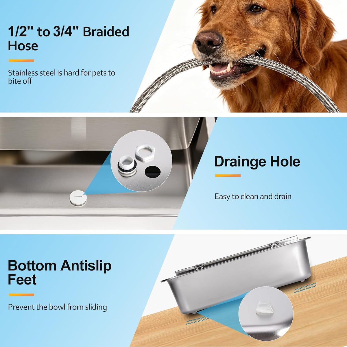 2.6 Gal Automatic Dog Water Bowl Dispenser Outdoor Wall Mounted Dog Waterer