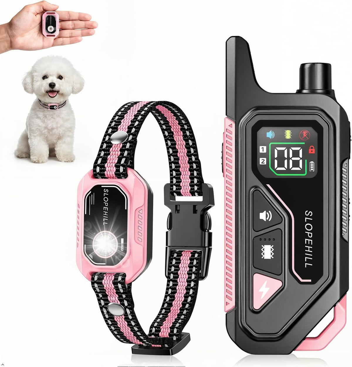 SLOPEHILL Mini Shock Collar for Small Dogs 5-30lbs,Featuring No Shock Mode