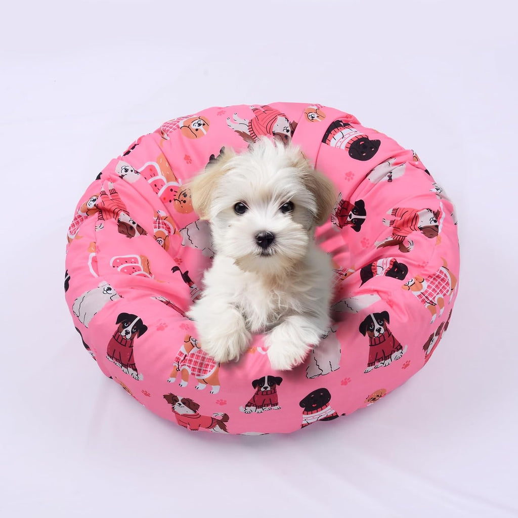 Round Replacement Dog Bed Covers Elastic Edged Washable 20 x 9.8 Inch