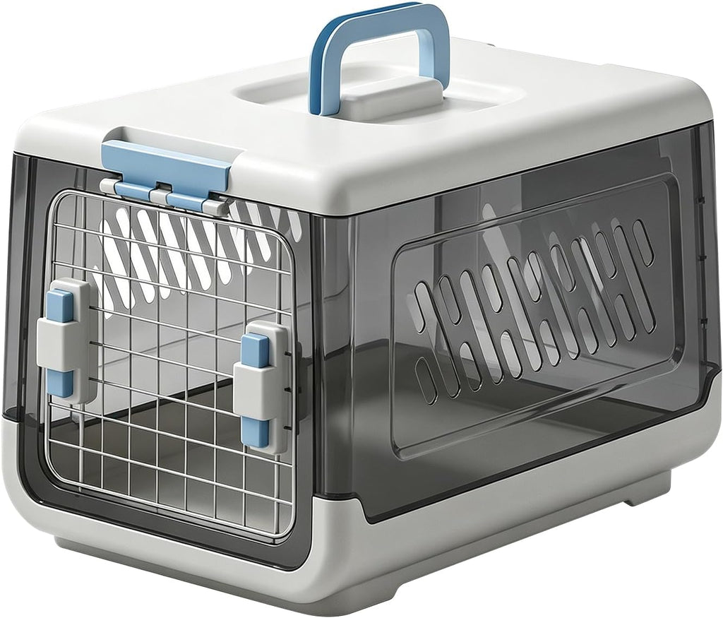 Airline Approved Hard Pet Carrier for Cats & Small Dogs – 20" Travel Crate with Metal Front Door, Top Handle, Secure Loc