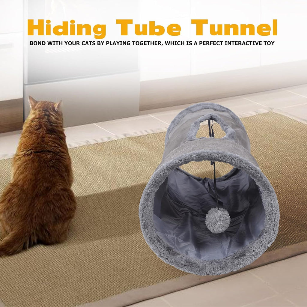 Foldable Suede Home Cat Tunnel Cozy Hideaway for Cats