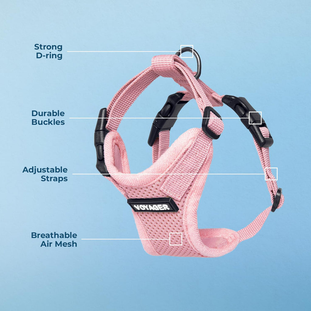 Voyager Step-in Lock Dog Harness - Pink, Medium