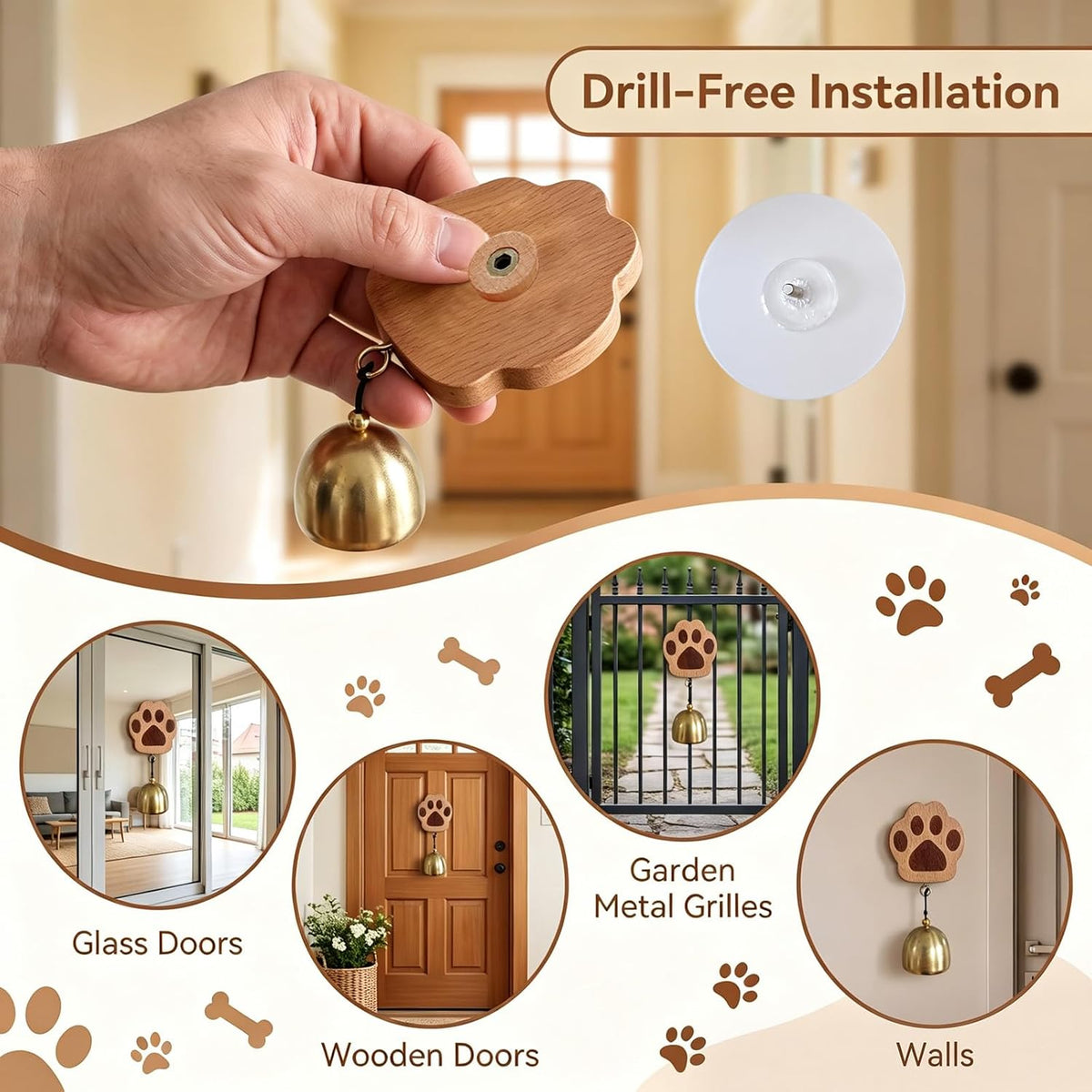 2 Pcs Dog Door Bell, Potty Training Bells for Puppies