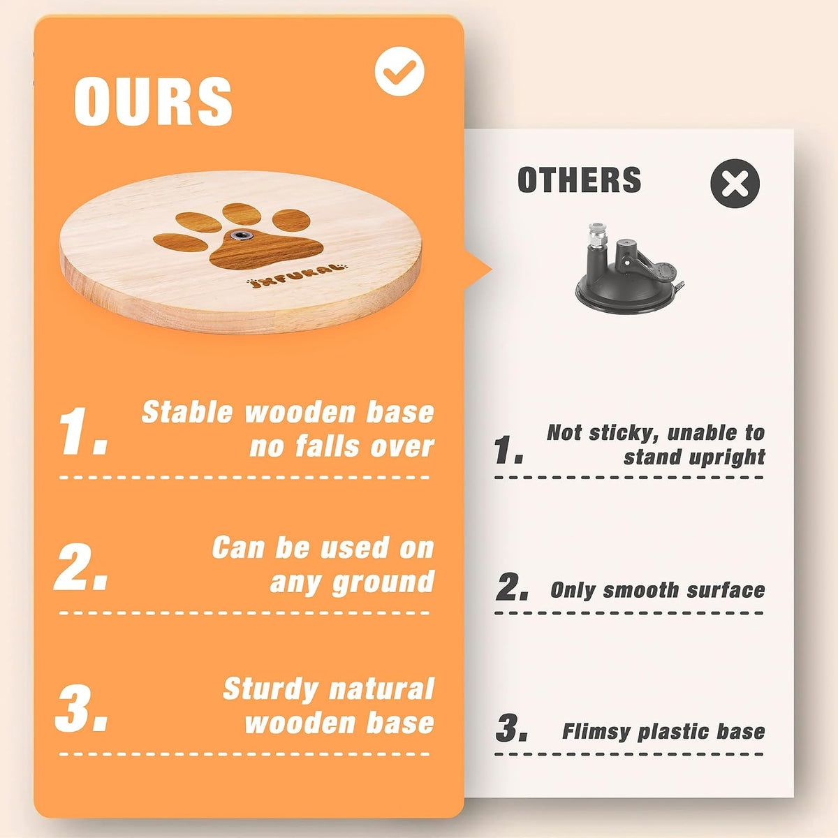 JXFUKAL Interactive cat Toy, Automatic Cat Wand Toy with Stable Wooden Base, 2 PCS Detachable Cat Teaser, 5PCS Refills R
