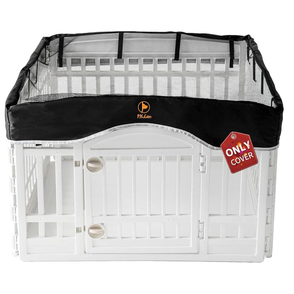 Playpen Top Cover for 36'' Width 4 Panel Pen, Black Paw