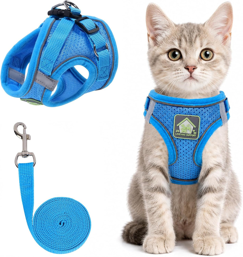 Cat Vest Harness and Leash Set, Escape Proof Kitten Harness Red XS