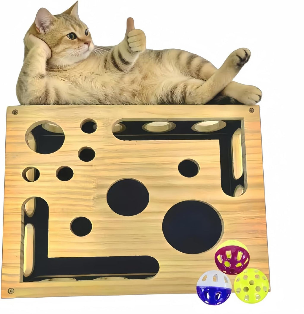 Cat Scratch Puzzle Enrichment Box, Stress-Free Scratch Puzzle Enrichment Box for Cats That Hate Nail Trims, Cat Nail Fil