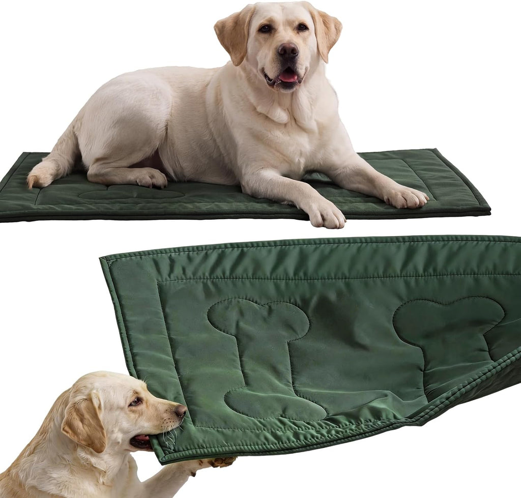 Chew Proof Indestructible Dog Crate Pad,Large (28"x41"),Green