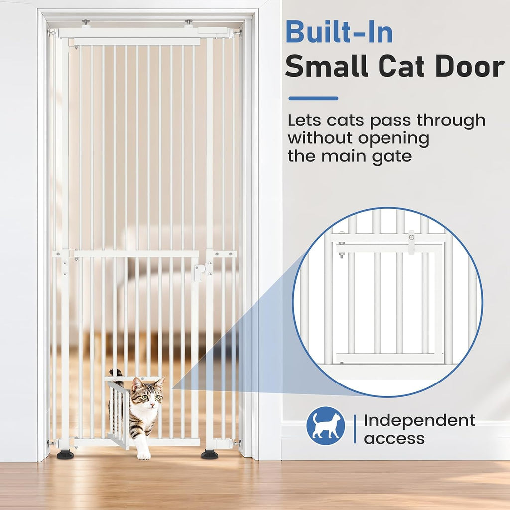 No Bottom Bar Cat Gate, 54''-87'' Height Extra Tall Cat Gate