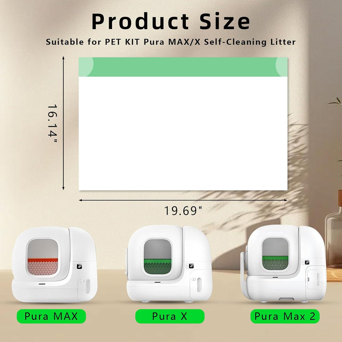 120 Count Pre-Seperated Automatic Cat Litter Bags Compatible with PETKIT PURA MAX 2/MAX/PUROBOT Max Pro Self-Cleaning Li