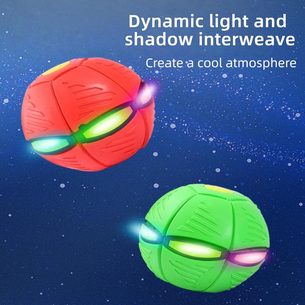 Interactive Deformable UFO Dog Toy, 2-in-1 Flying Disc Ball (rose red)