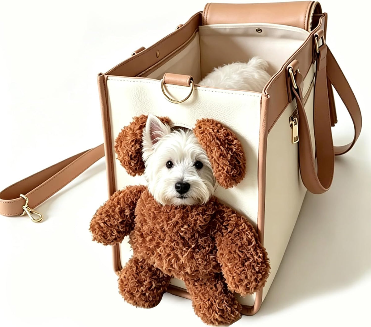 Dog Purse Carrier for Small Dogs – Teddy Bear Bag with Shoulder Strap