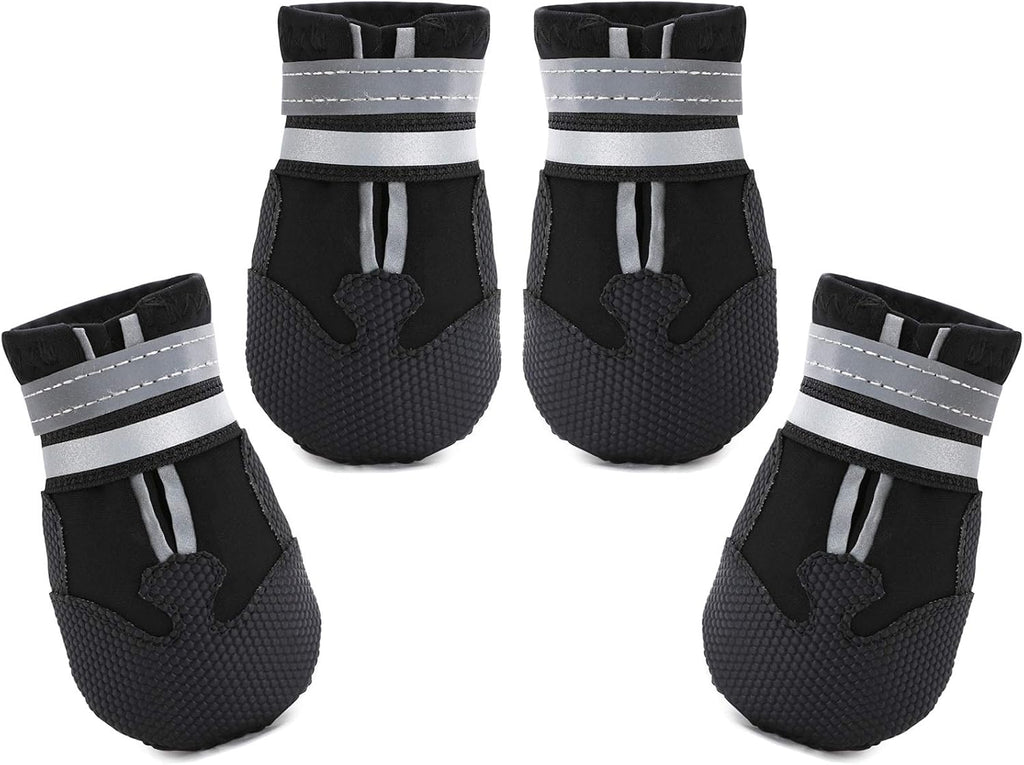 Dimicoo Breathable Dog Boots for Medium Large Dogs,Non-Slip Dog Shoes for All Weather and Hot Pavement,Soft Paw Protecto
