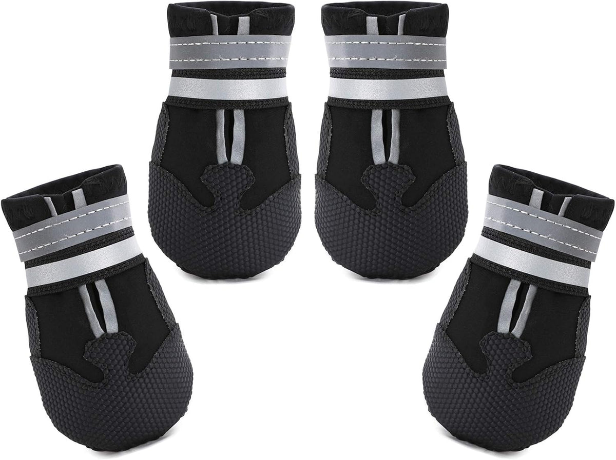 Dimicoo Breathable Dog Boots for Medium Large Dogs,Non-Slip Dog Shoes for All Weather and Hot Pavement,Soft Paw Protecto