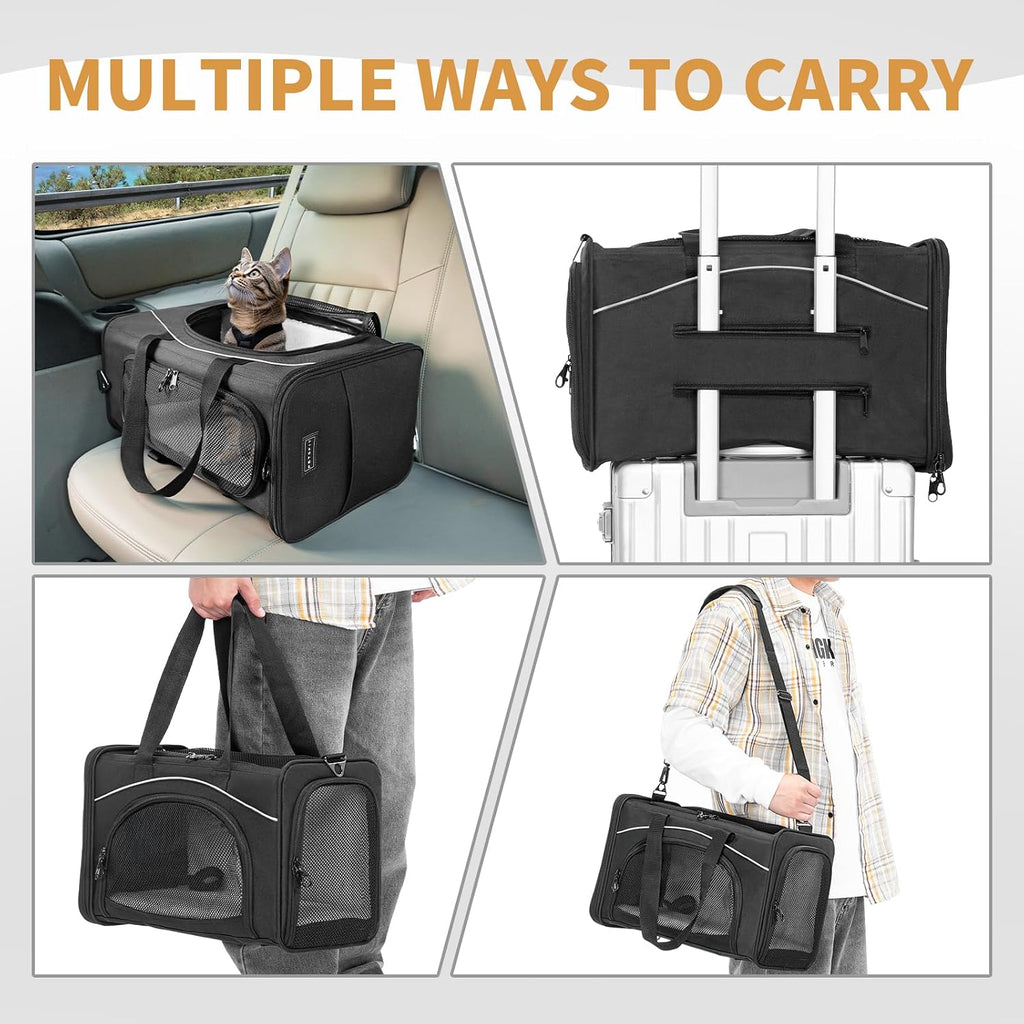 Petsfit Airline Cat Carrier for Small Cats, Two-Way Placement, Up to 9 lb