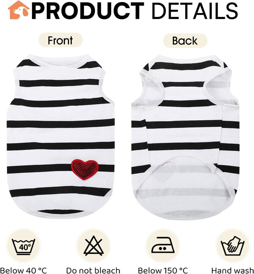 Dog Shirts for Medium Dogs, Striped T-shirt Dog Tank Top, Bichon Tee Shirts