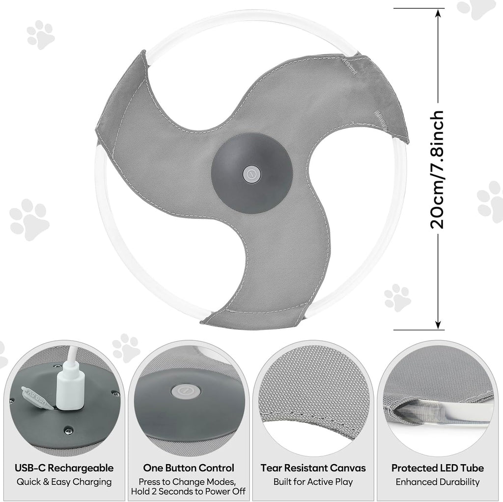 Light Up Dog Flying Disc, LED Flying Disc Dog Toy for Night Time