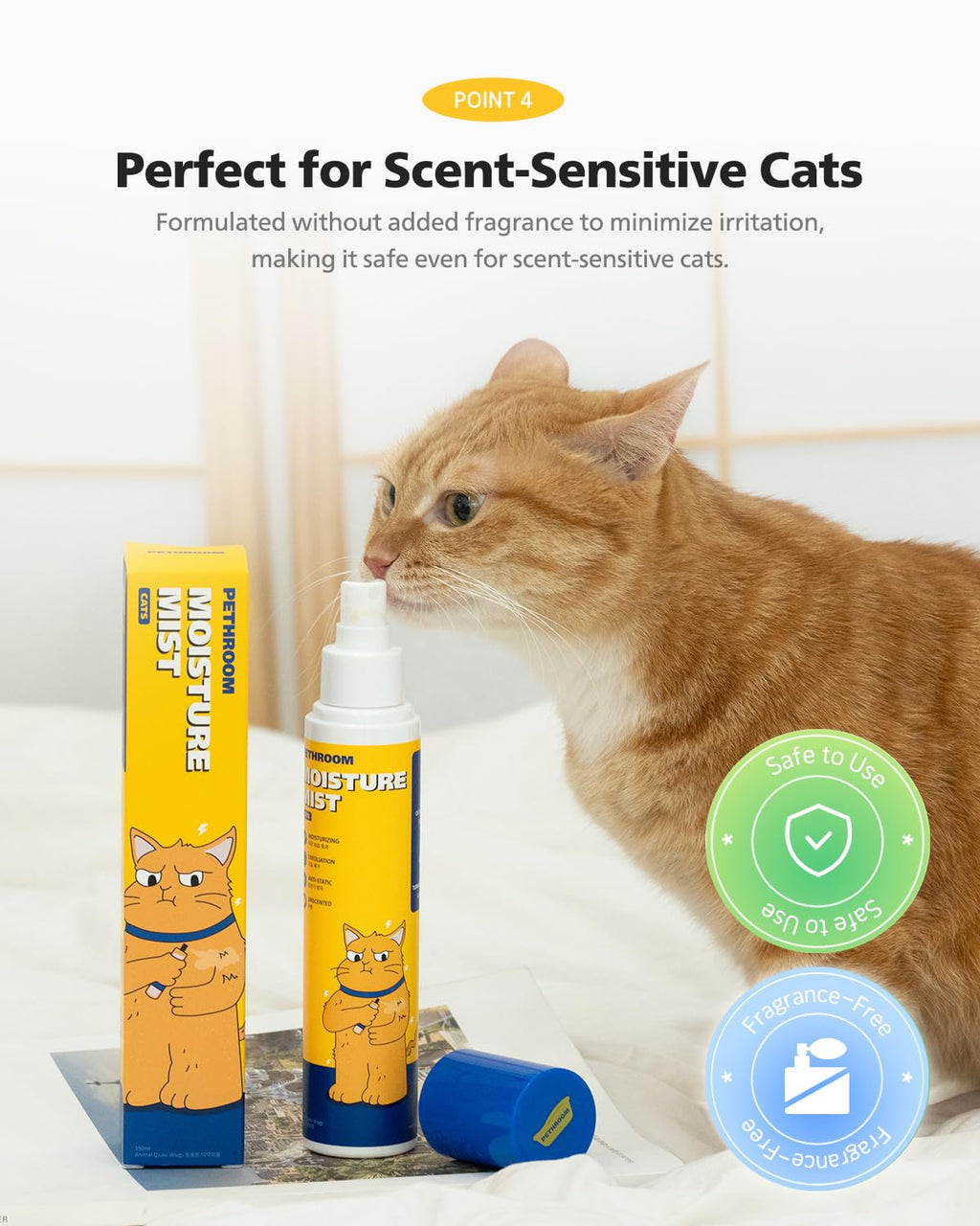 Unscented Cat Moisture Mist, Leave-In Conditioner Spray