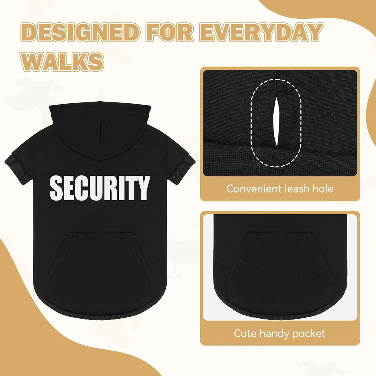 5XL Dog Sweaters for Large Dogs,Extra-Large Dog Hoodie,Security Warm Brushed Fleece Sweatshirt with Hood & Pocket,Leash 