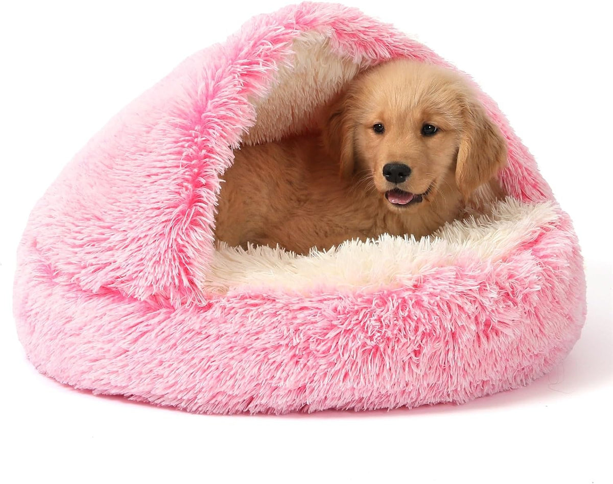 NOYAL Hooded Donut Bed, Calming Cave for Cats & Small Dogs
