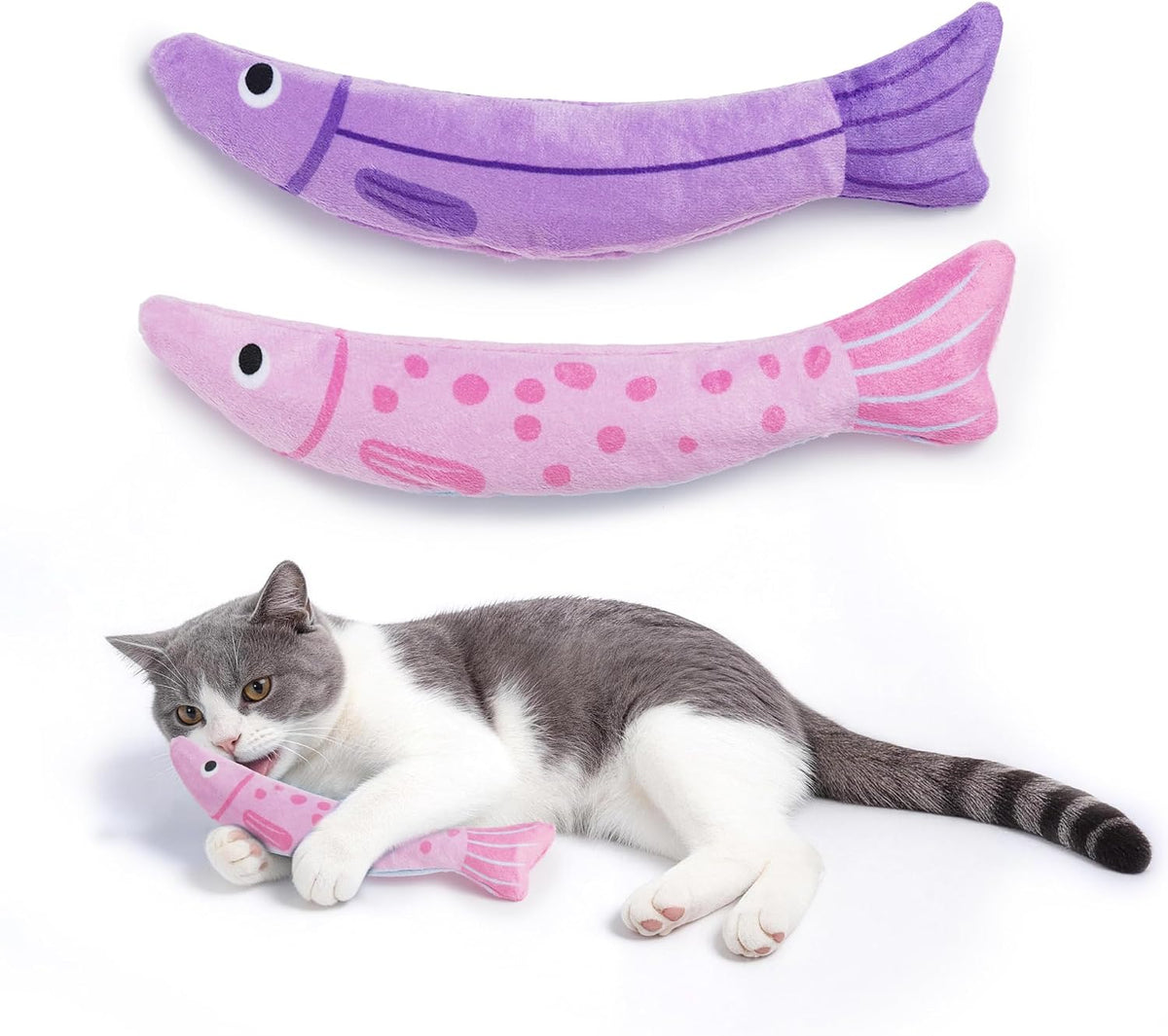 5 Pack Catnip Toys, Cat Toys with Catnip & Silvervine, Colorful Mushroom Kitten Teething & Cat Chew Toys with Different 