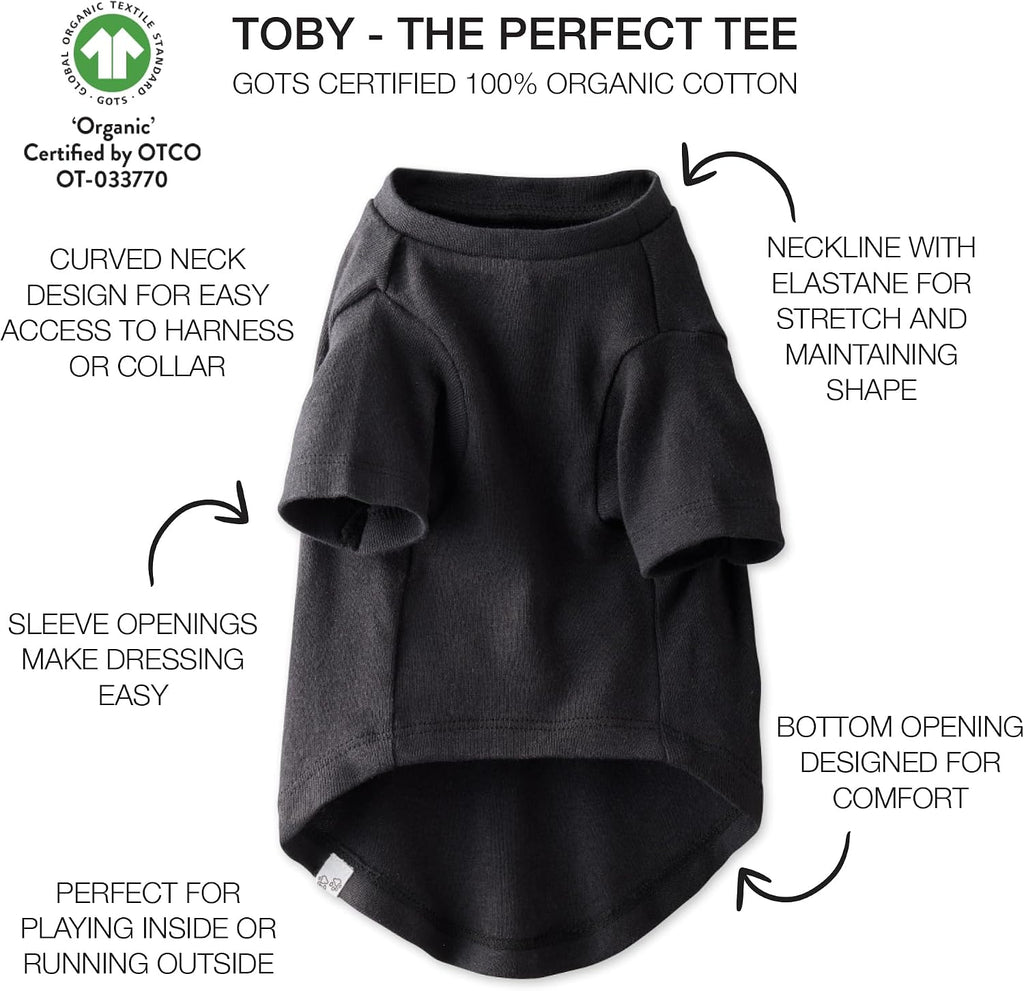 Pet Passion Toby 3-Pack 100% Organic Cotton Dog Short Sleeve T-Shirt Pet Tees for All Breeds, Gray Ombre, Large (40-60 l