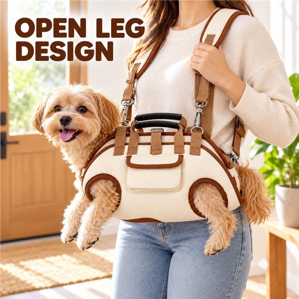 Portable Breathable Pet Carrier Sling with Padded Straps for Small Dogs