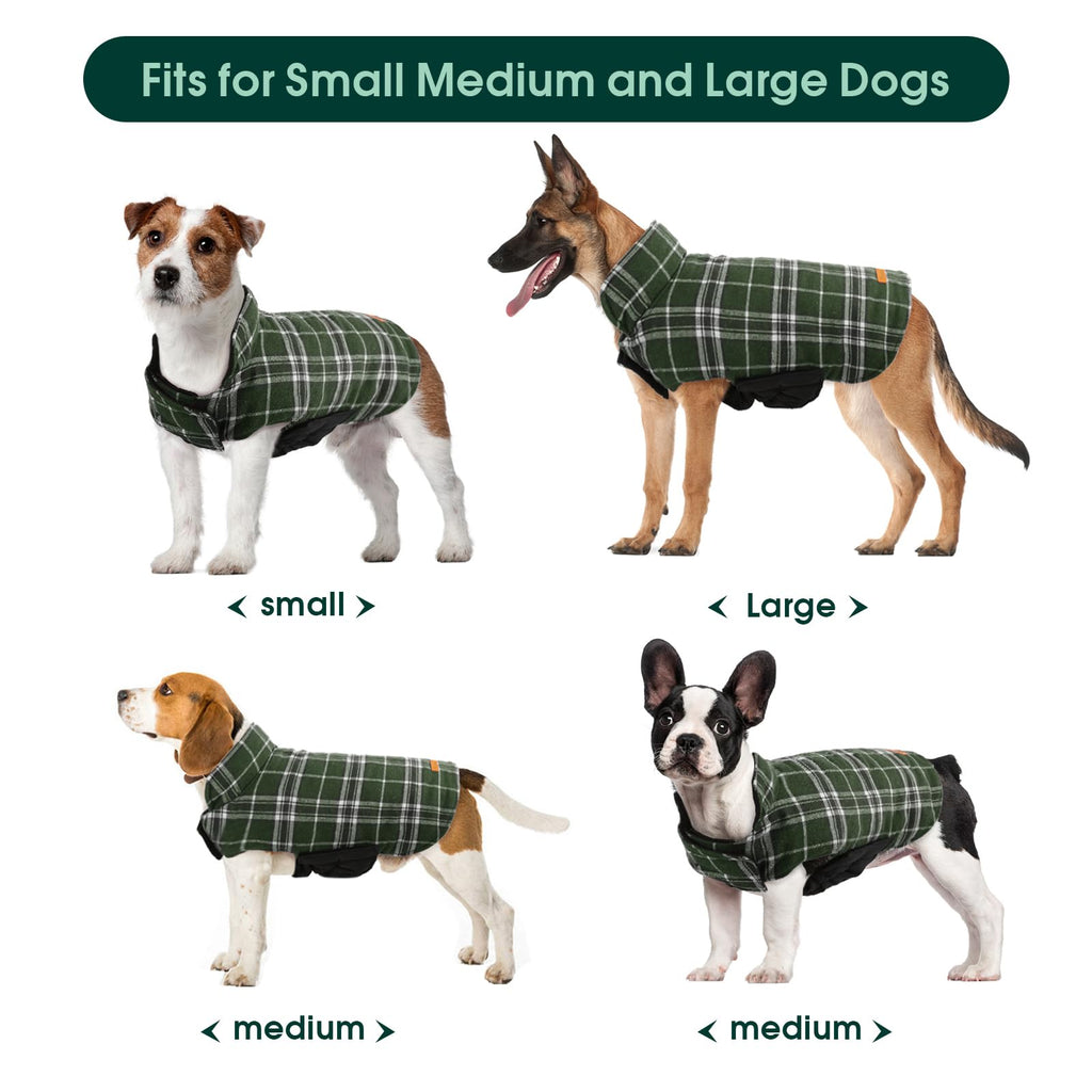 Kuoser Waterproof Dog Coat, Warm Reversible Dog Jacket with Leash Hole
