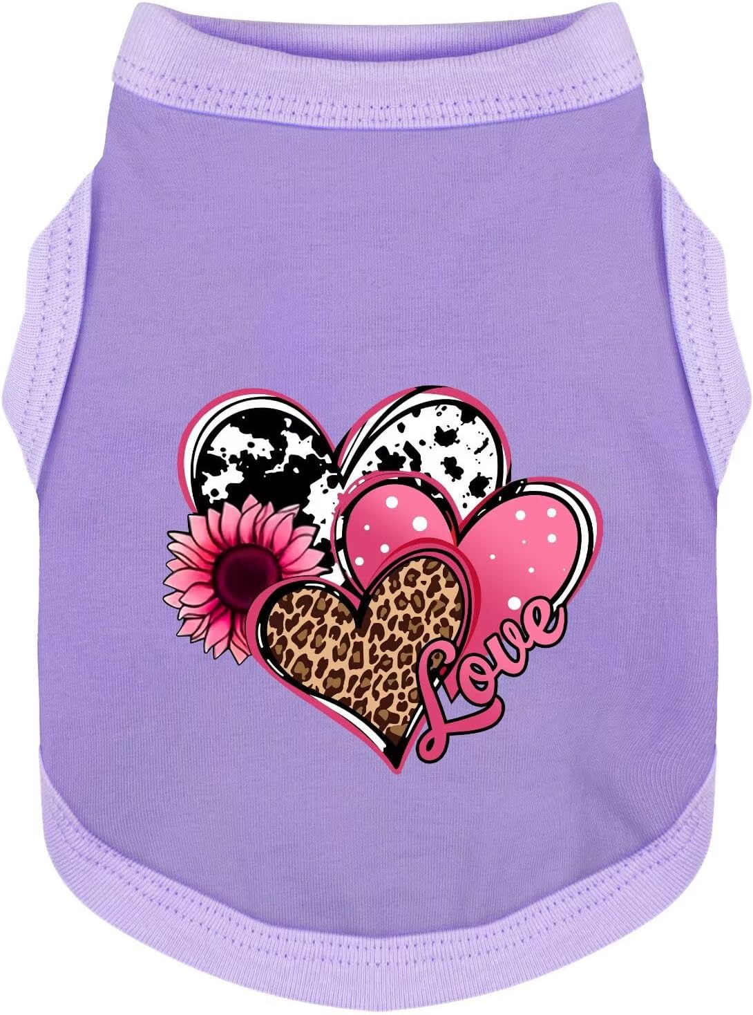 Discover Cozy Cotton Canine Wear: Soft, Lightweight, and Breathable Dog Shirt Vest with Eye-Catching Graphics (Hearts an